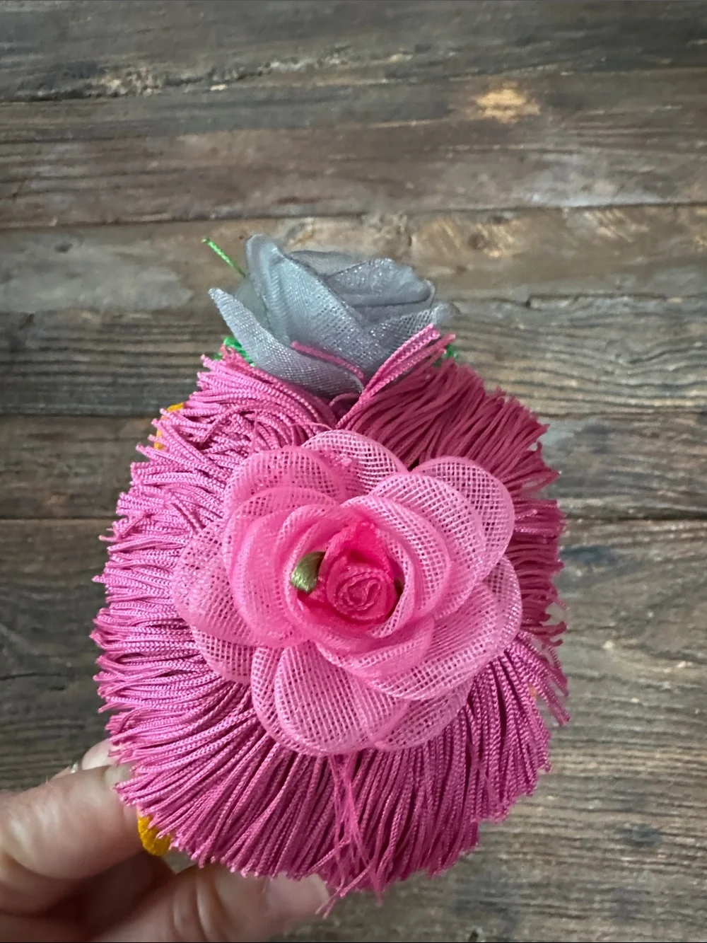 Floral fringe tropical headband fascinator